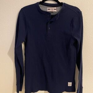 Navy Long Sleeve Henley Shirt